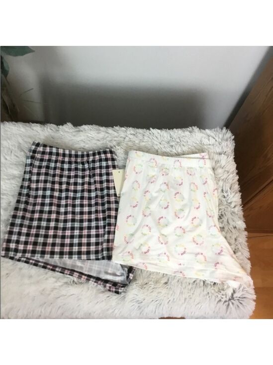 SO Other - Kohl’s 2-Pack Sleep Shorts – Love Print & Plaid – Size 3X – Pajama Shorts